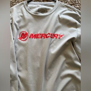 Mercury Gray Sweatshirt with Red Logo